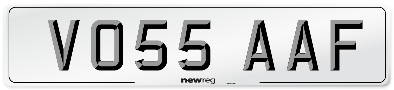 VO55 AAF Number Plate from New Reg